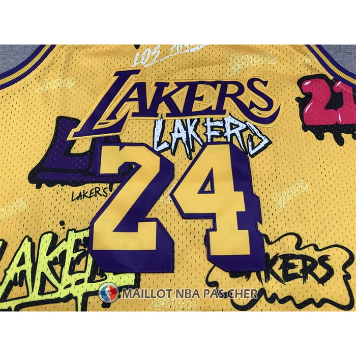 Maillot Los Angeles Lakers Kobe Bryant Slap Sticker Mitchell & Ness 1996-97 Jaune